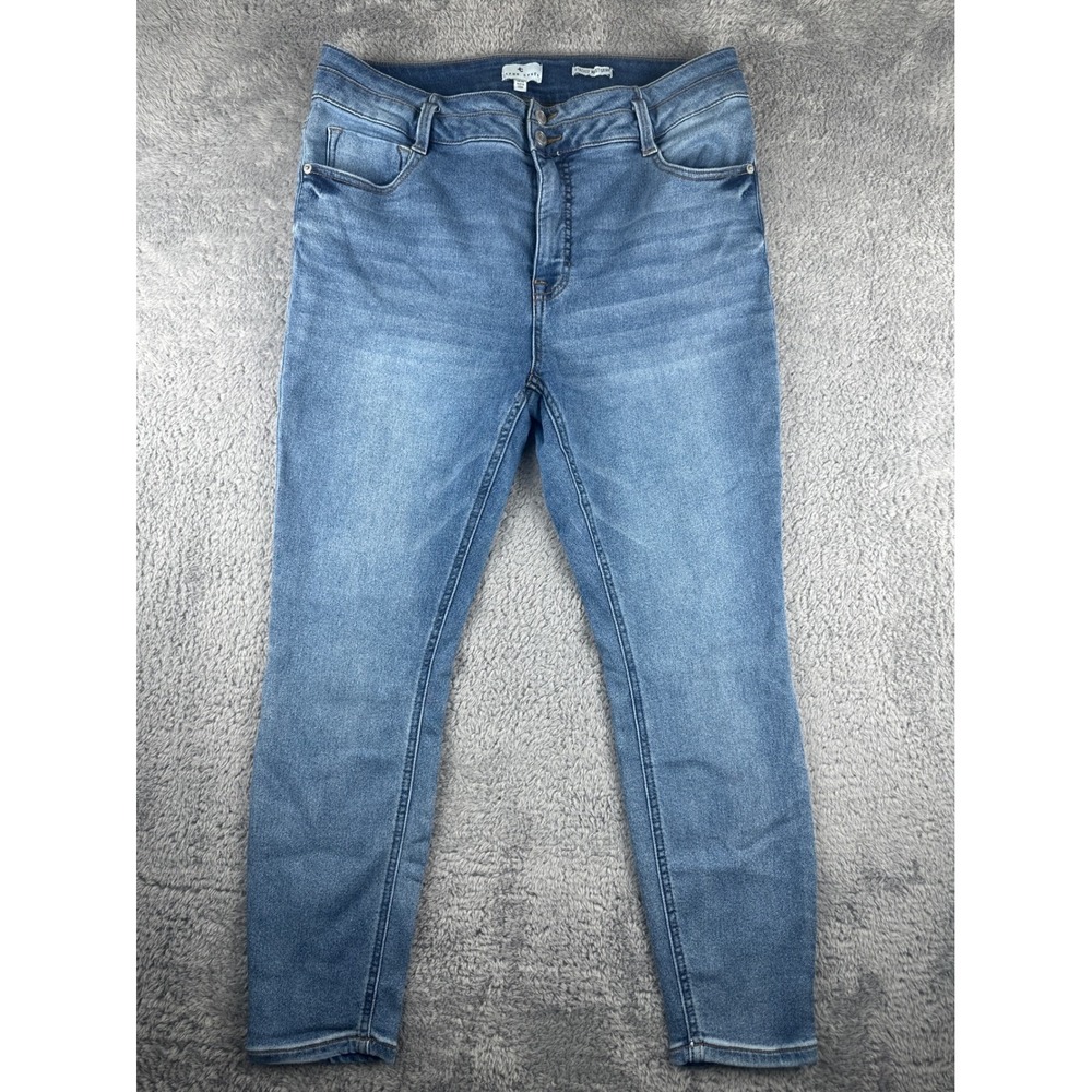 True Craft Skinny Jeans Womens 14 Blue High Rise Stretch Medium‎ Wash Denim